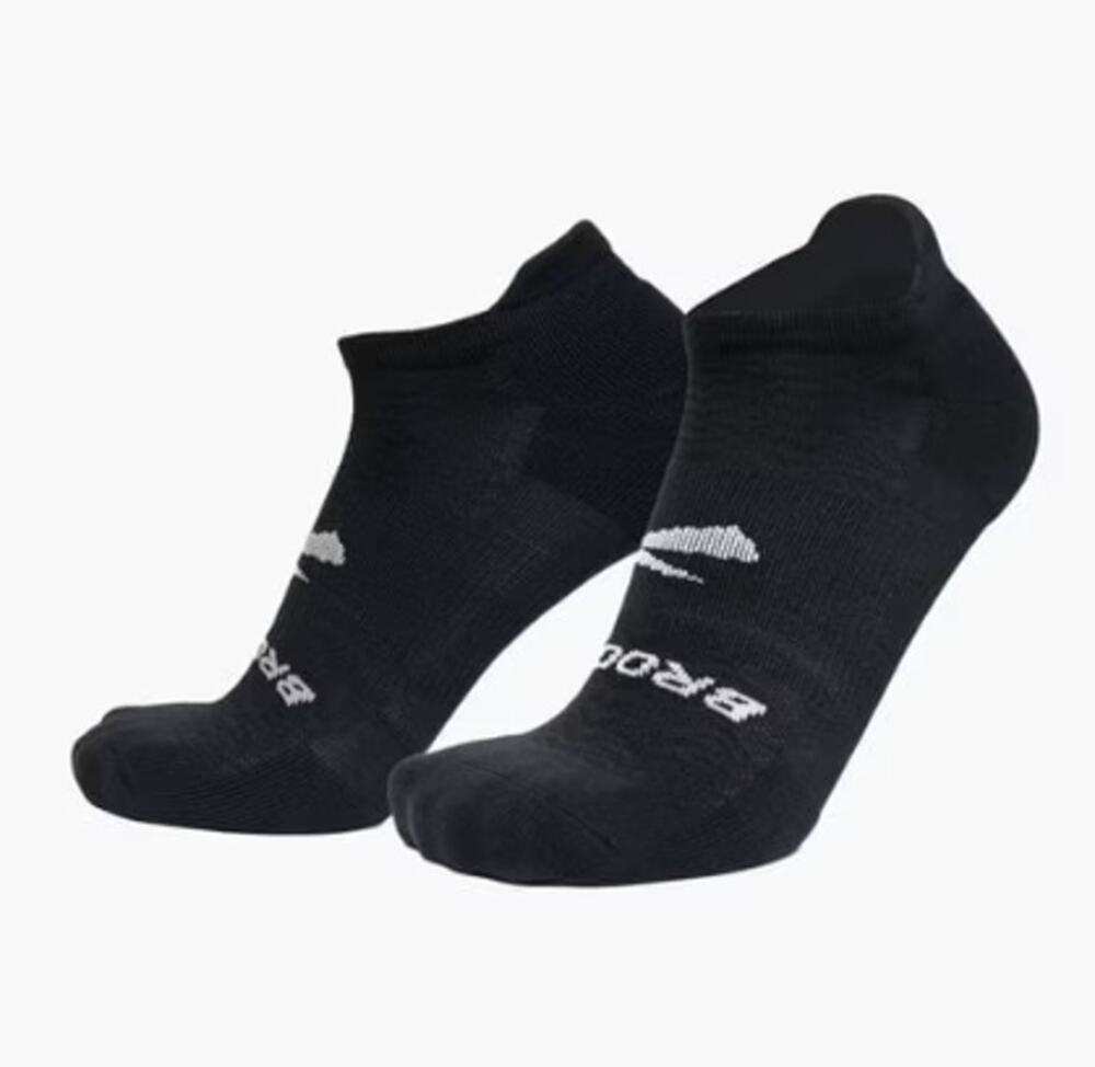 Brooks Unisex Adults Sz Medium 1-Pair Black Run-In No Show Socks C6-4